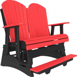 4' adirondack balcony glider red:black