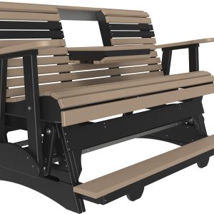 5' plain balcony glider weatherwood:black