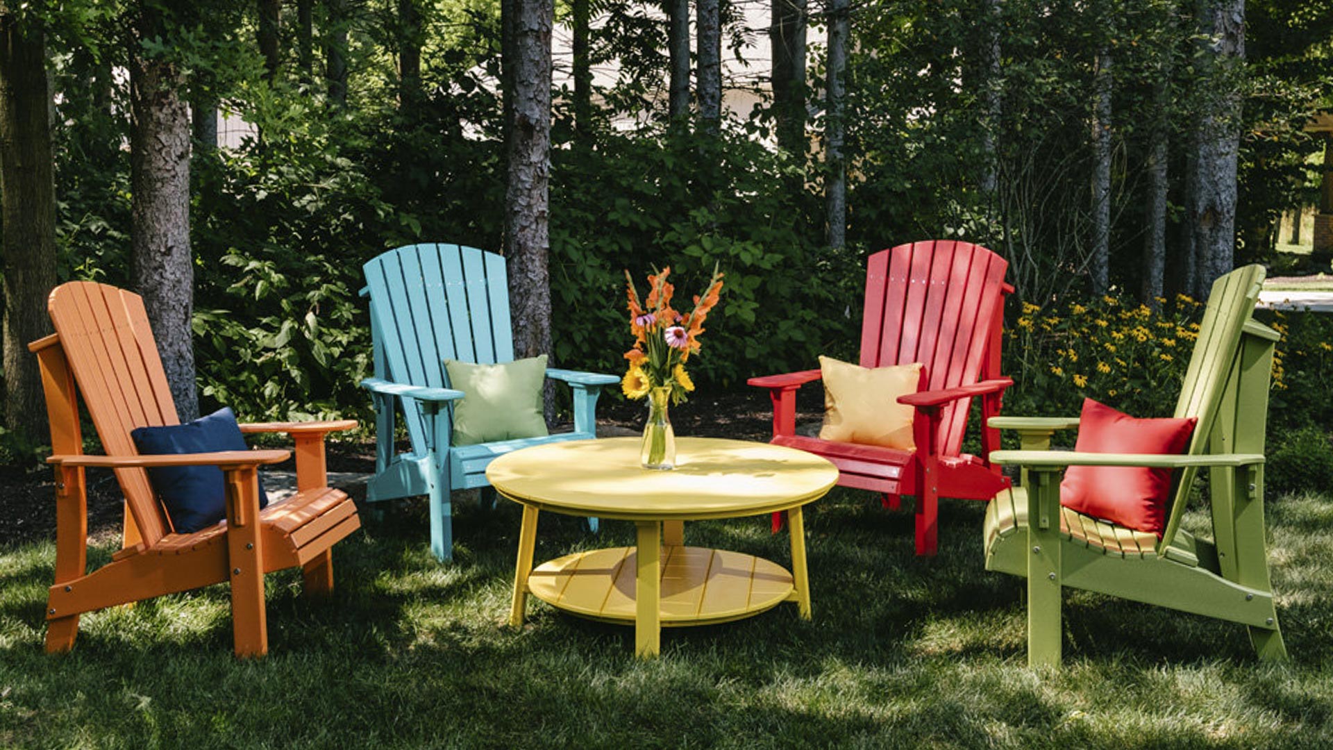 Outdoor furniture for sale in Virginia including poly chairs and a poly table