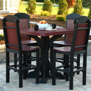 Poly Bar Table with chairs