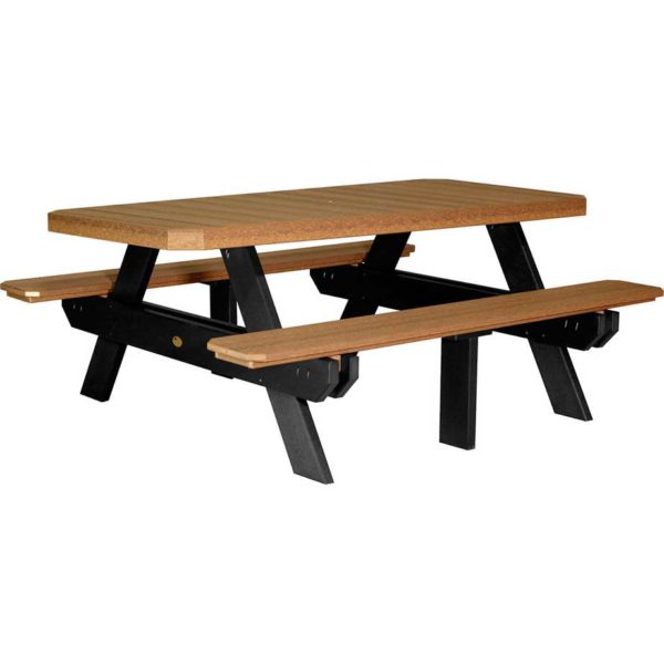 6 ft rectangular picnic table antique mahogany black